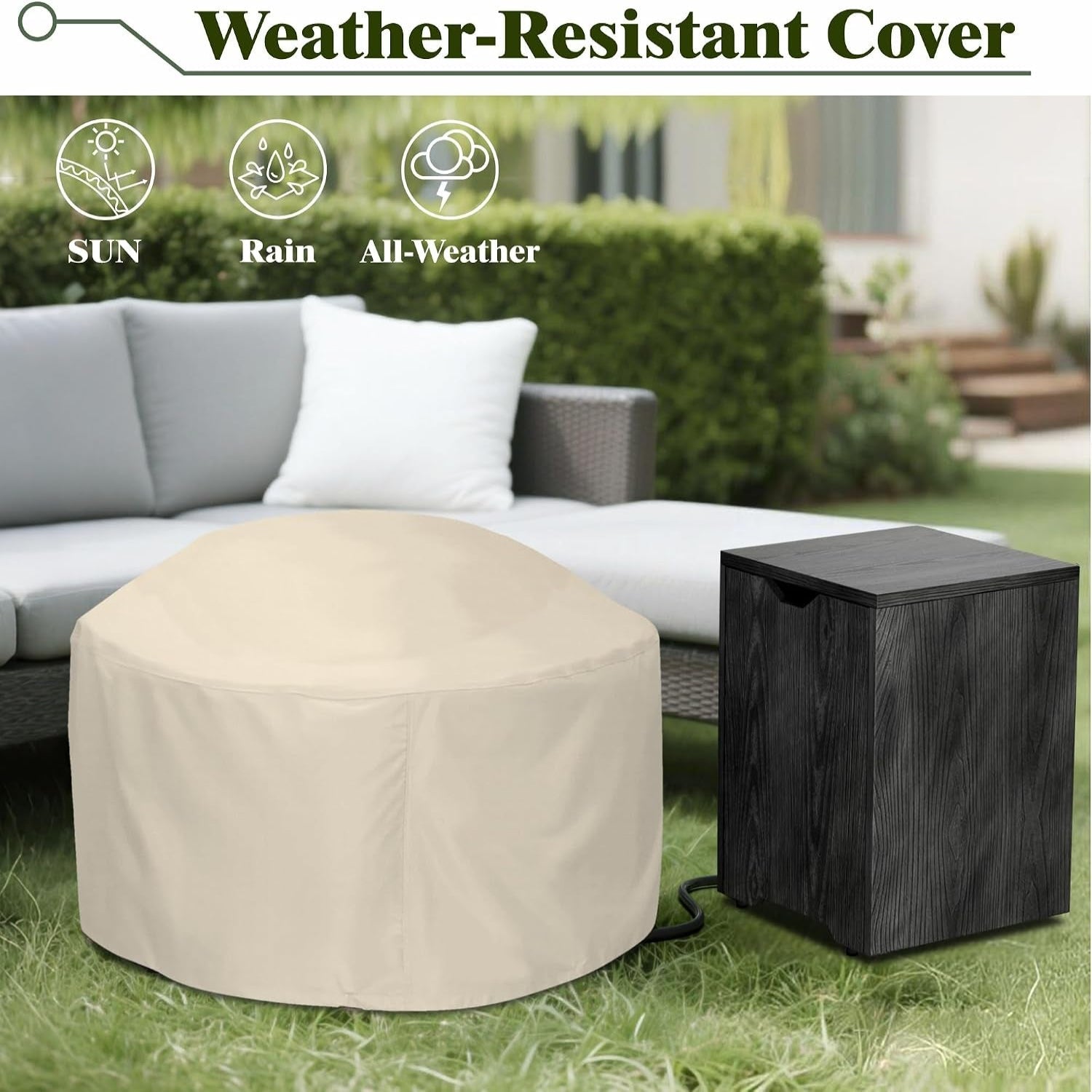 30" Outdoor Propane Fire Pit Table Firepit Table for outside Patio | 50,000 BTU round Outdoor Fireplace W Wind Guard, 2-In-1 Gas Firepits for Backyard, Dark Gray Wood Grain Fire Table