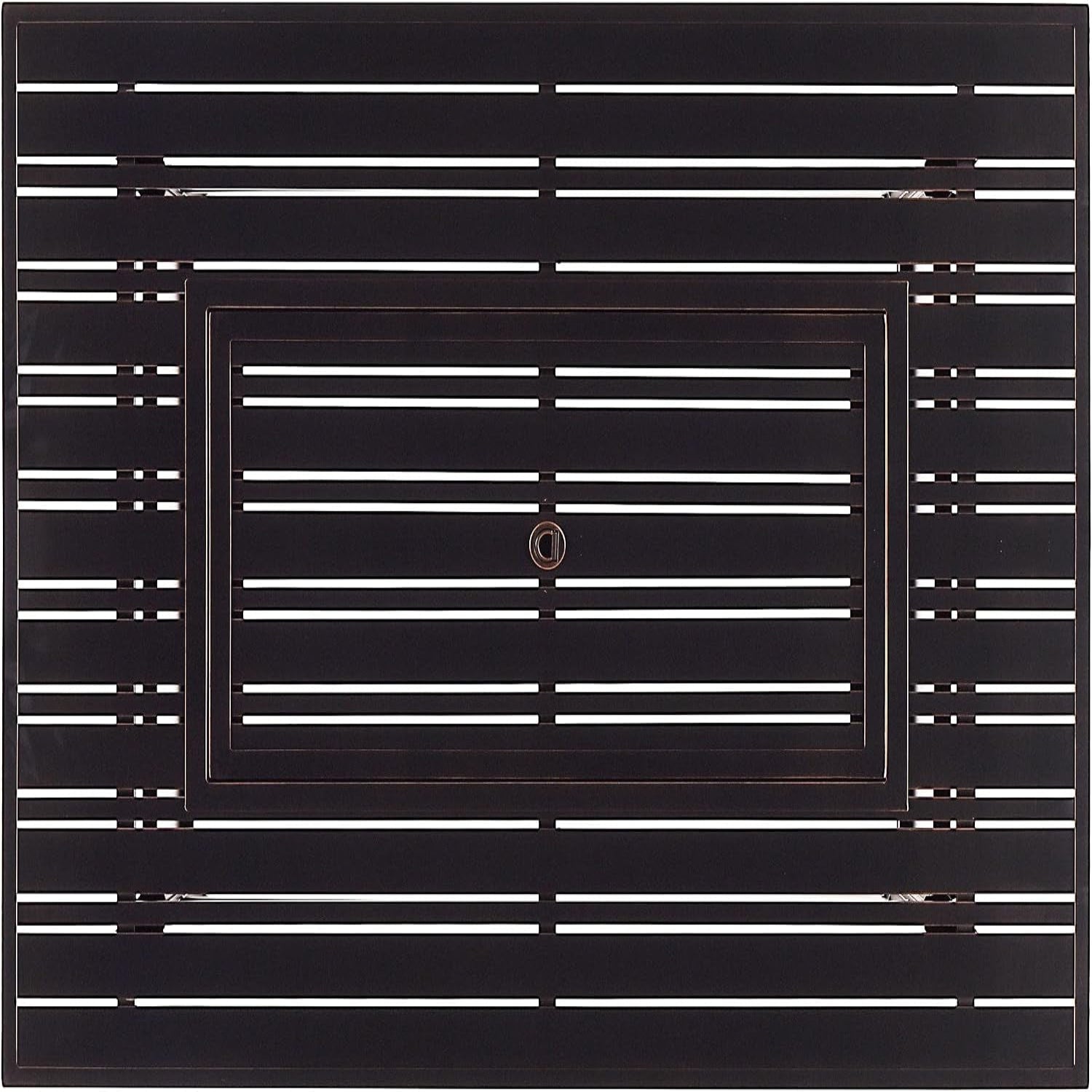 Rectangular 48 In. X 36 In. Aluminum Propane Fire Pit Table, Glass Beads, Two Covers, Lid, 57,000 Btus in Copper Finish Black