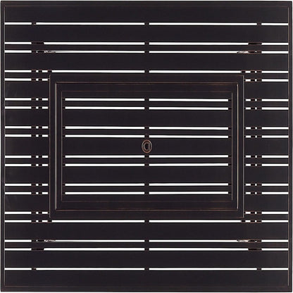 Rectangular 48 In. X 36 In. Aluminum Propane Fire Pit Table, Glass Beads, Two Covers, Lid, 57,000 Btus in Copper Finish Black