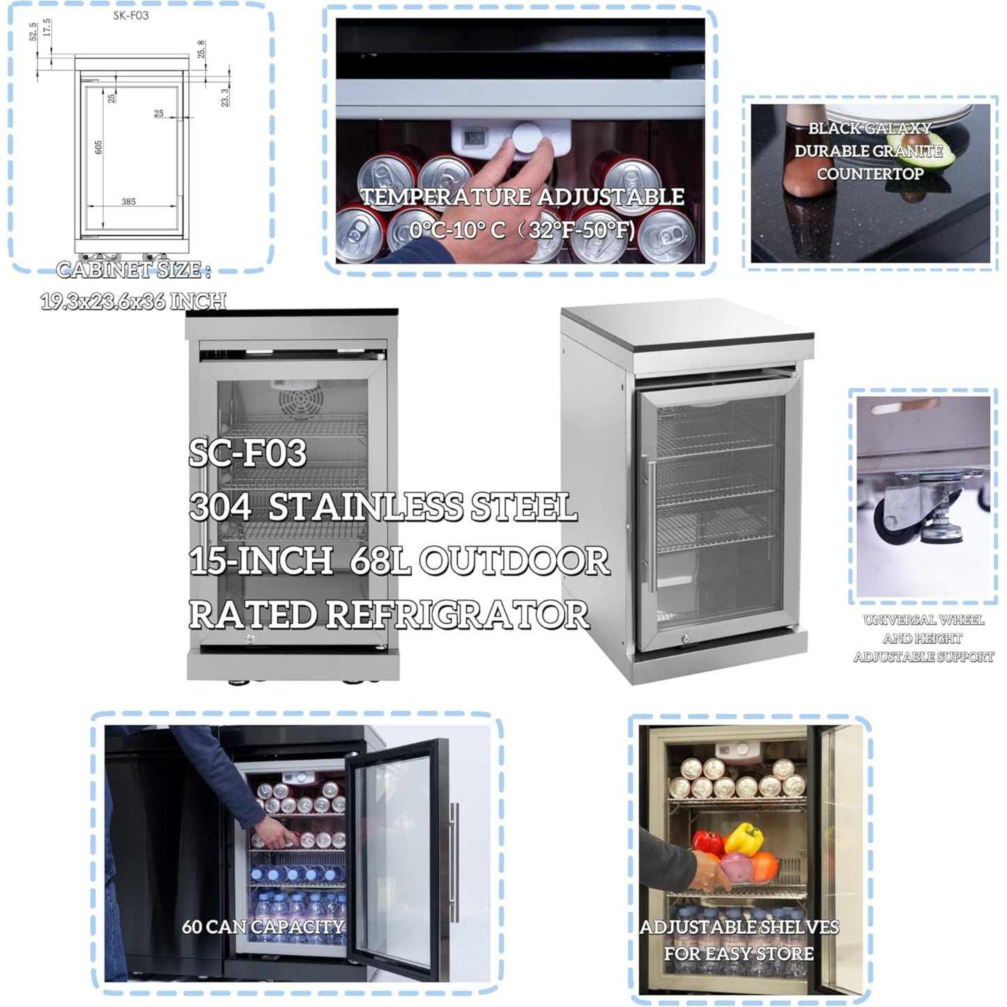 Modular Outdoor Kitchen BBQ Island, 104" Outdoor Kitchen Propane Gas Island Grill with Sink, Compact Refrigerator, Storage Cabinets, Rotisserie Kit (Silver, 104")