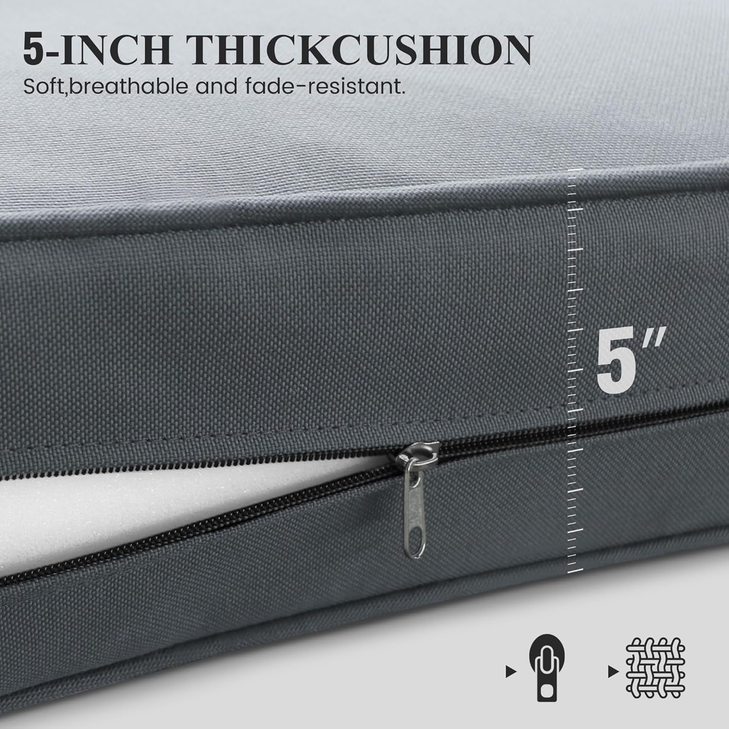 Aluminum Patio Furniture Set, 7 Piece Metal Outdoor Set, Patio Furniture Set with Waterproof Covers for Backyard Garden（Grey）